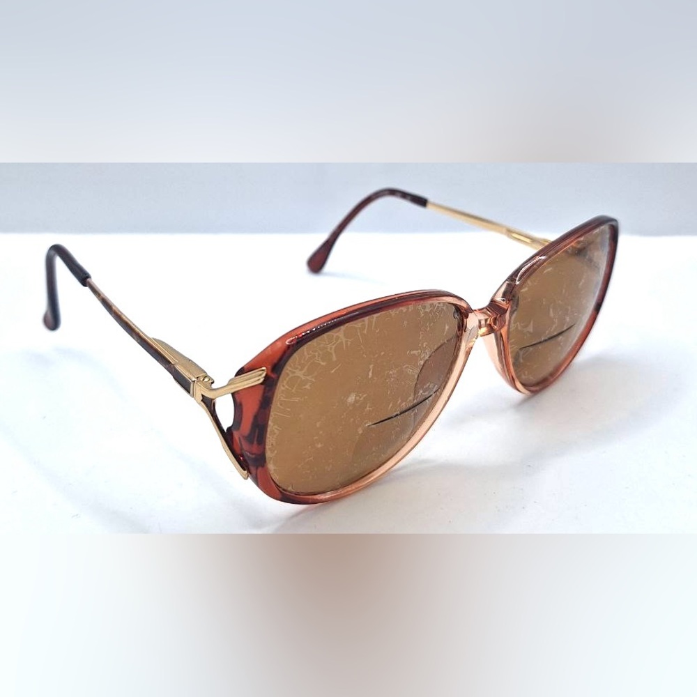 Sophia Loren Red Gold Round Sunglasses Frames Only